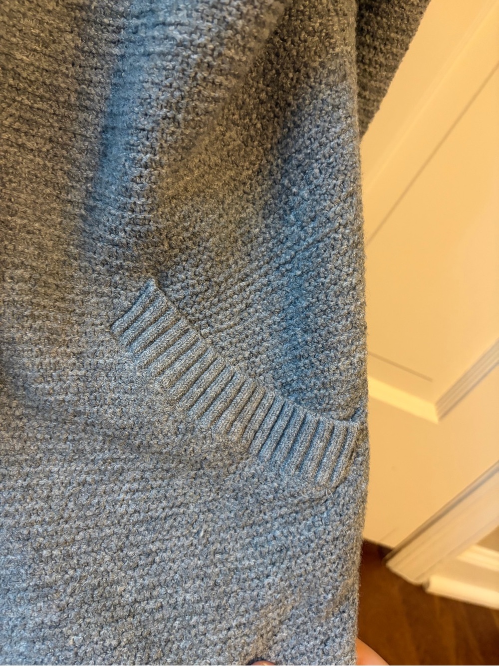 LOFT Gray Open Front Ribbed Cardigan - Picture 4 of 5